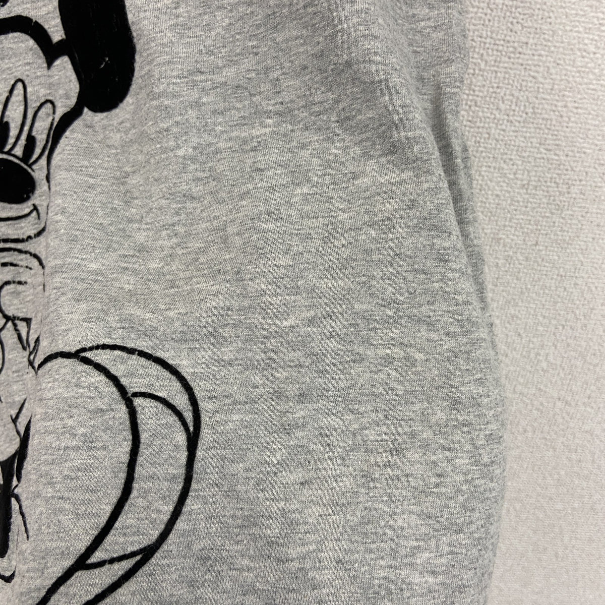 Mickey Mouse　ミッキーマウス　半袖キャラクターTシャツ　フロッキープリント　灰色　グレー　XLサイズ　古着