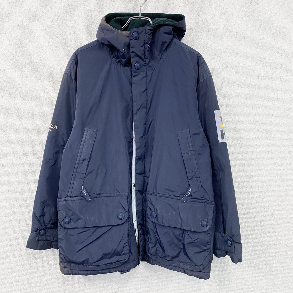 NAUTICA　ノーティカ　フルジップナイロンジャケット　紺　ネイビー　Sサイズ　古着