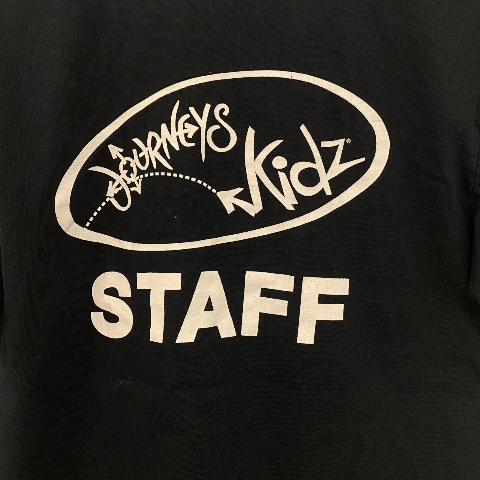 adidas　アディダス　半袖プリントTシャツ　STAFF　カジュアルデザイン　レトロ　ブラック　黒　Sサイズ　古着