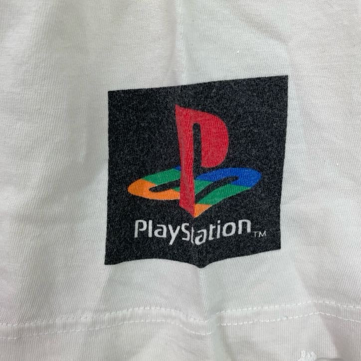 古着 used　90s　Reebok　リーボック　PlayStation　プレステ　半袖ロゴプリントTシャツ　白　ヴィンテージ