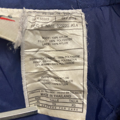 90s　NIKE　ナイキ　モッズコート　ベンチコート　中綿入りナイロンパーカー　ヴィンテージ　紺　ネイビー　XLサイズ
