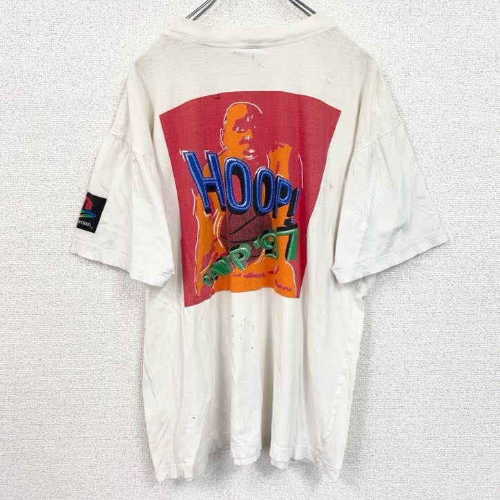 古着 used　90s　Reebok　リーボック　PlayStation　プレステ　半袖ロゴプリントTシャツ　白　ヴィンテージ