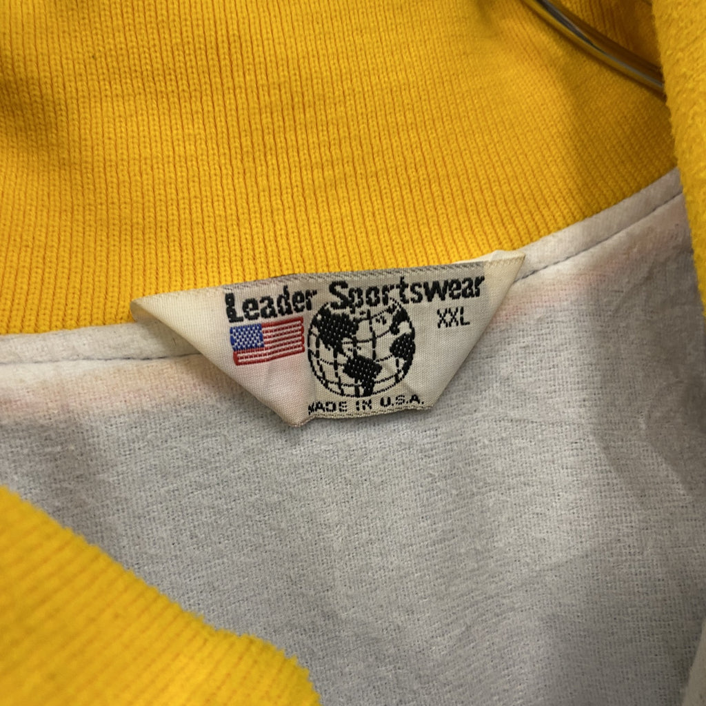 ～80s　Leader Sportswear　アノラックパーカー　三角タグ　ロケットTALON　ブラック　2XLサイズ　　ヴィンテージ　古着