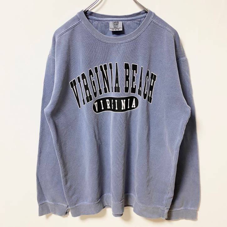 COMFORT COLORS　長袖クルーネックプリントスウェット　トレーナー　VIRGINIA　秋冬服　Mサイズ　古着