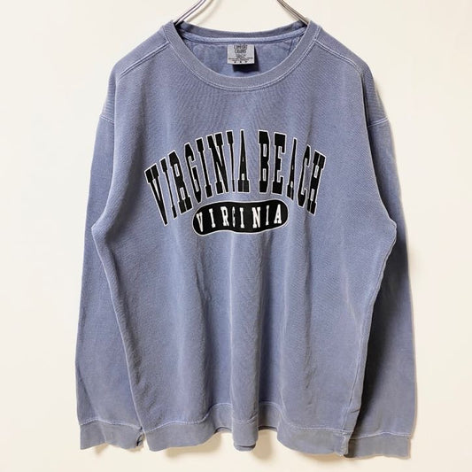 古着 used　COMFORT COLORS　長袖クルーネックプリントスウェット　トレーナー　VIRGINIA　秋冬服　Mサイズ