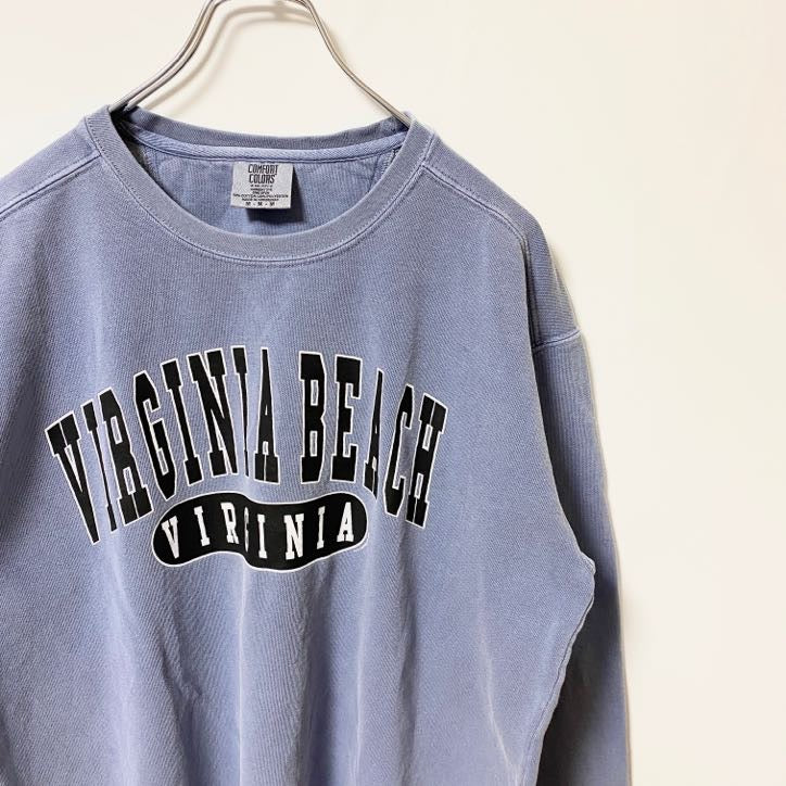 COMFORT COLORS　長袖クルーネックプリントスウェット　トレーナー　VIRGINIA　秋冬服　Mサイズ　古着