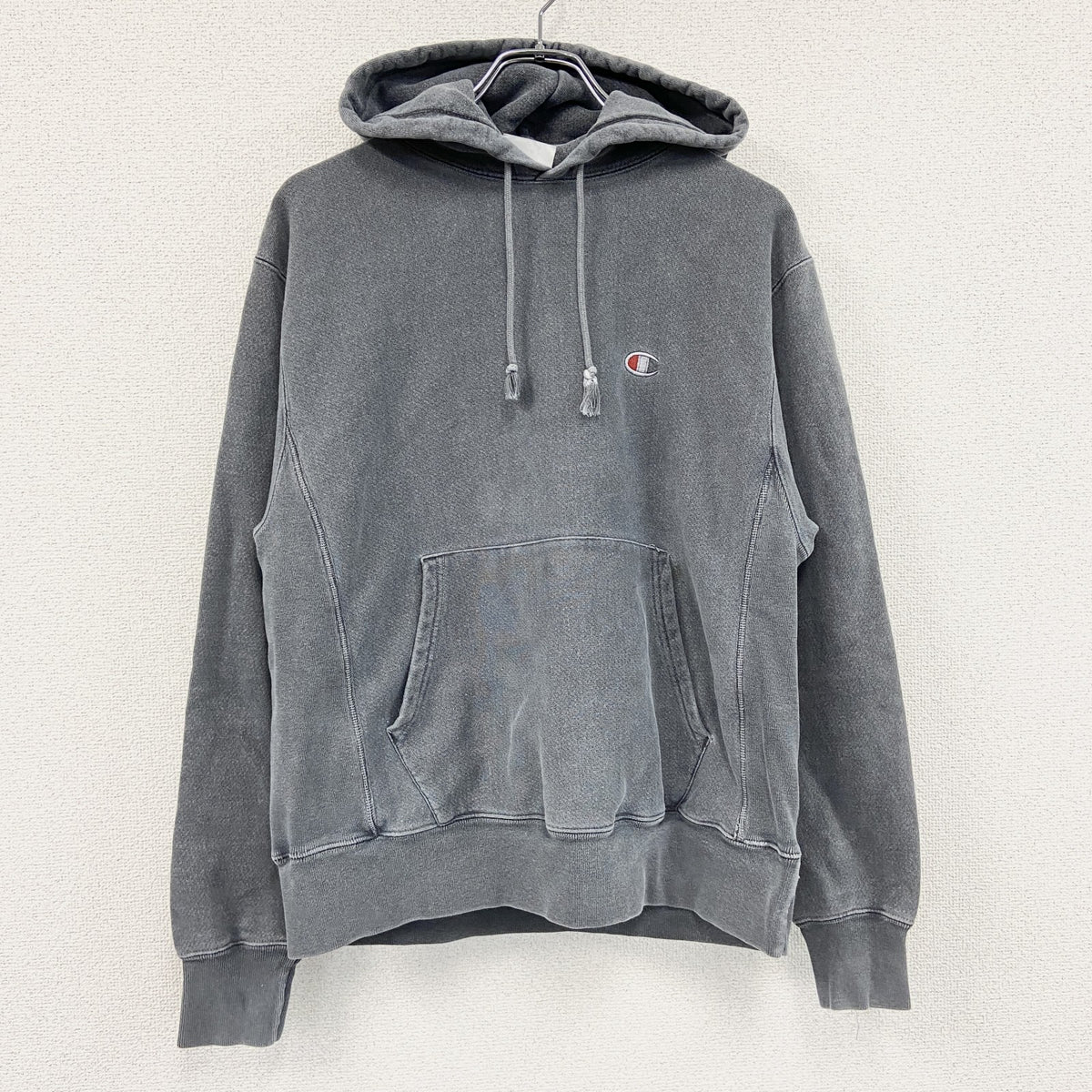 Champion　チャンピオン　リバースウィーブ　スウェットパーカー/フーディー　灰色　グレー　Mサイズ トレーナー スウェットトップス フード付き 古着