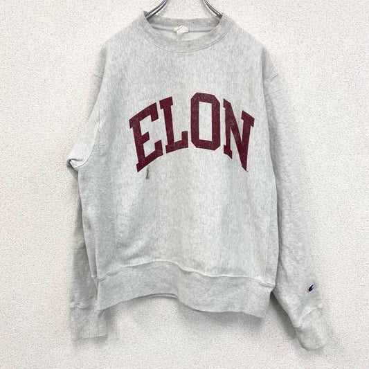 古着 used　champion　チャンピオン　リバースウィーブ　スウェット/トレーナー　ELON　単色タグ　グレー　Mサイズ