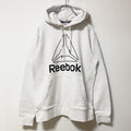 Reebok　リーボック　 スウェットパーカー/フーディー　デカロゴ　白　ホワイト　Sサイズ　古着