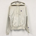 Champion　チャンピオン　リバースウィーブ　スウェットパーカー/フーディー　刺繍ロゴ　ワンポイント　霜降りグレー　XSサイズ トレーナー スウェットトップス フード付き 古着