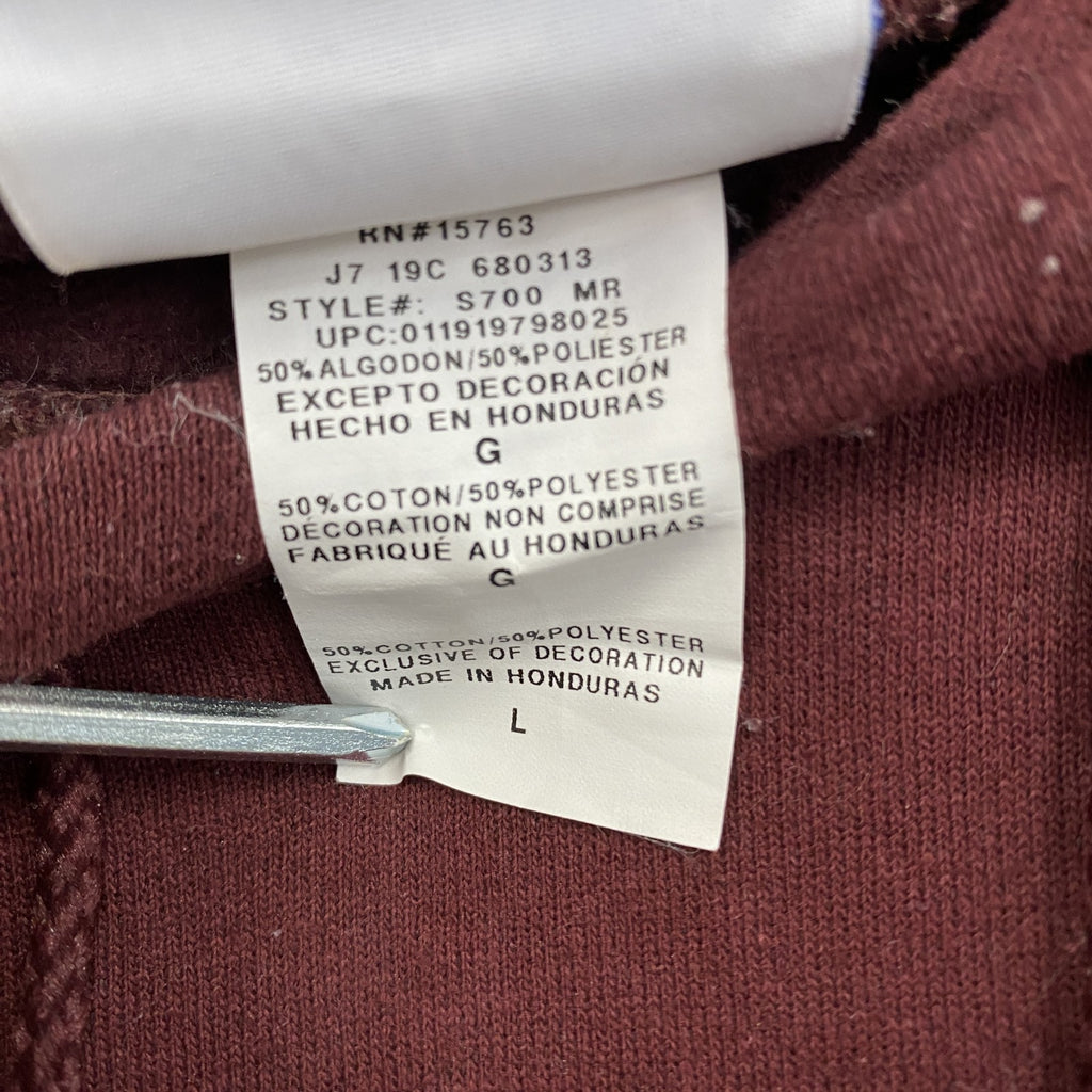 Champion　チャンピオン　スウェットパーカー/フーディー　目無し　刺繍ロゴ　ワンポイント　現行　ボルドー　Lサイズ　古着