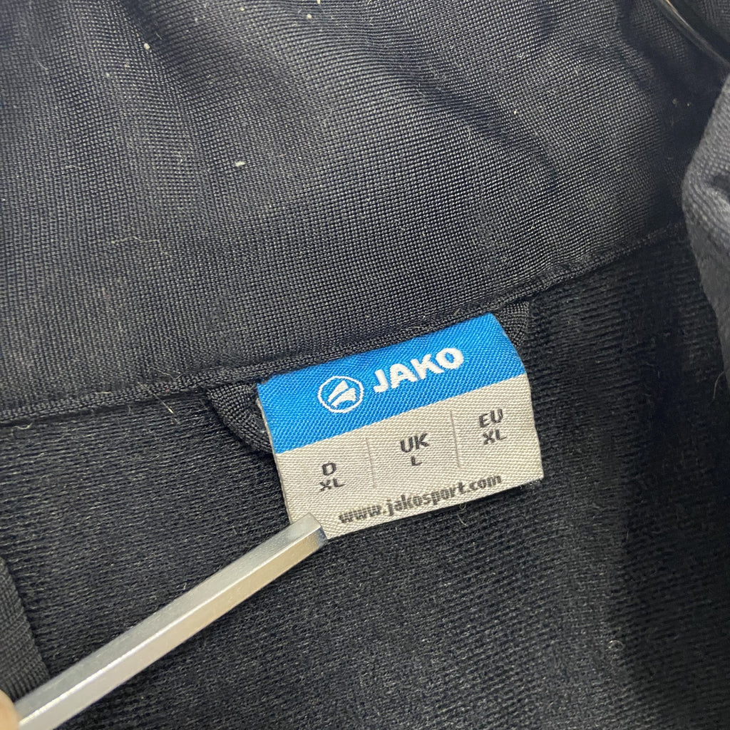 JAKO　ヤコ　トラックジャケット/ジャージ　7連プリント　刺繍ロゴ　両面プリント　黒　ブラック　XLサイズ　古着