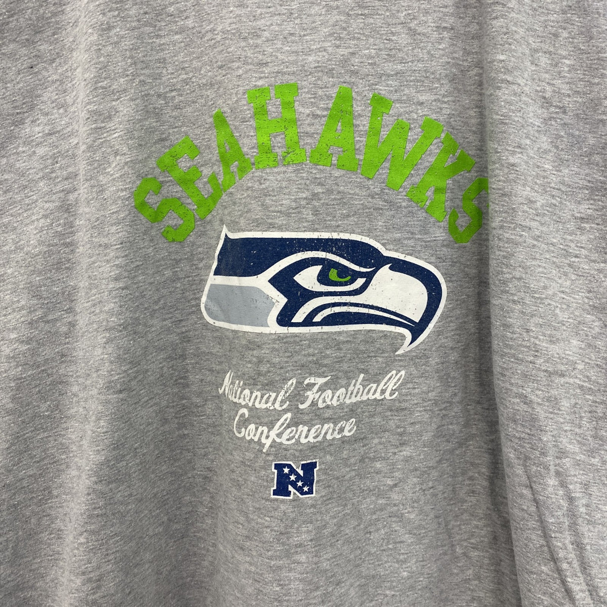 TEAM APPAREL　NFL　SEAHAWKS　半袖プリントTシャツ　アーチプリント　5連プリント　灰色　グレー　XLサイズ　古着