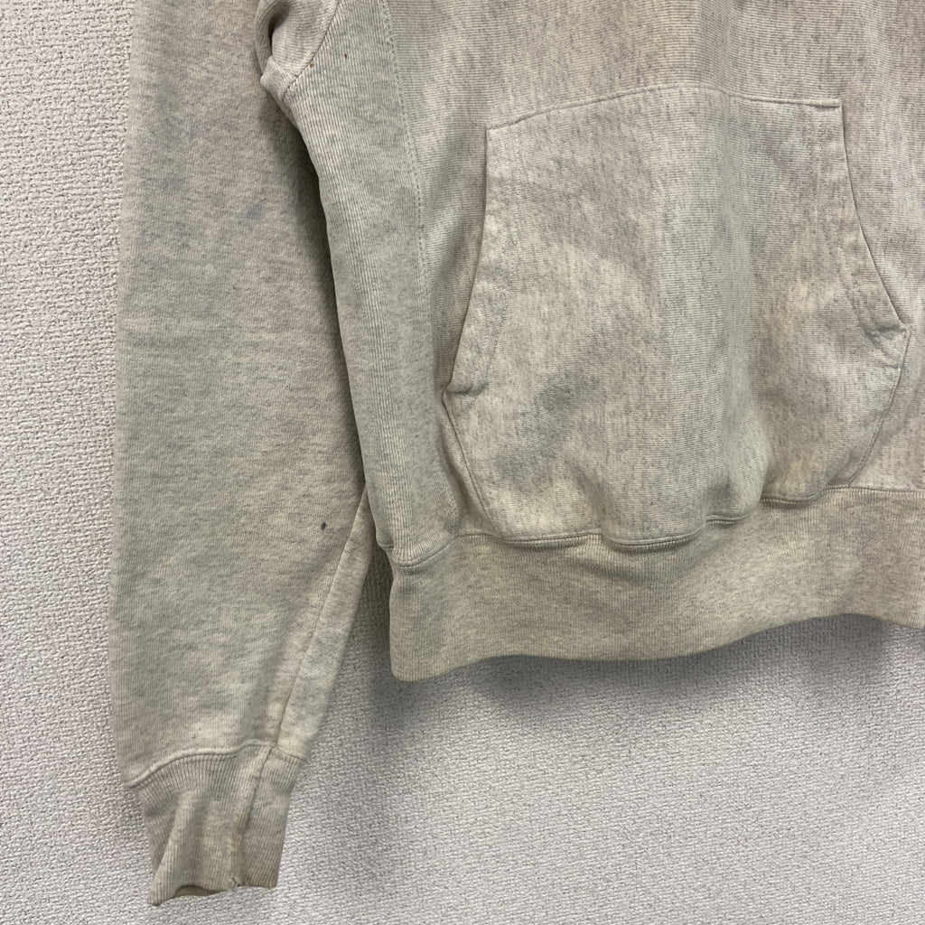 Champion　チャンピオン　リバースウィーブ　スウェットパーカー/フーディー　刺繍ロゴ　ワンポイント　霜降りグレー　XSサイズ トレーナー スウェットトップス フード付き 古着