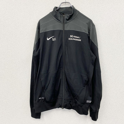 NIKE　ナイキ　DRI-FIT　トラックジャケット/ジャージ　スウッシュ　黒　ブラック　グレー　Lサイズ