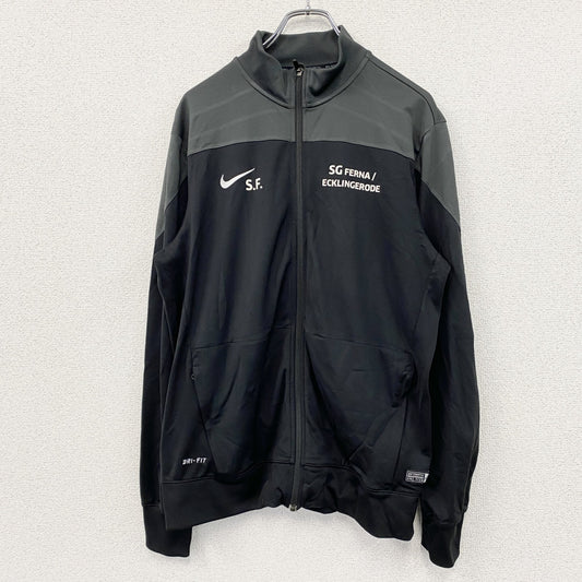 NIKE　ナイキ　DRI-FIT　トラックジャケット/ジャージ　スウッシュ　黒　ブラック　グレー　Lサイズ