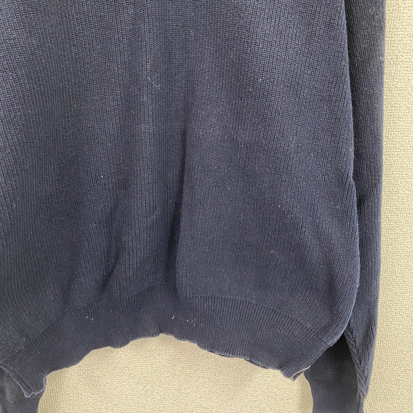 Eddie Bauer　エディーバウアー　コットンニットセーター　Vネック　紺　ネイビー　Mサイズ