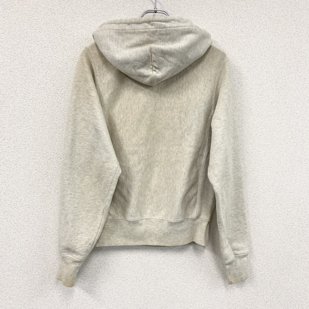 Champion　チャンピオン　リバースウィーブ　スウェットパーカー/フーディー　刺繍ロゴ　ワンポイント　霜降りグレー　XSサイズ トレーナー スウェットトップス フード付き 古着
