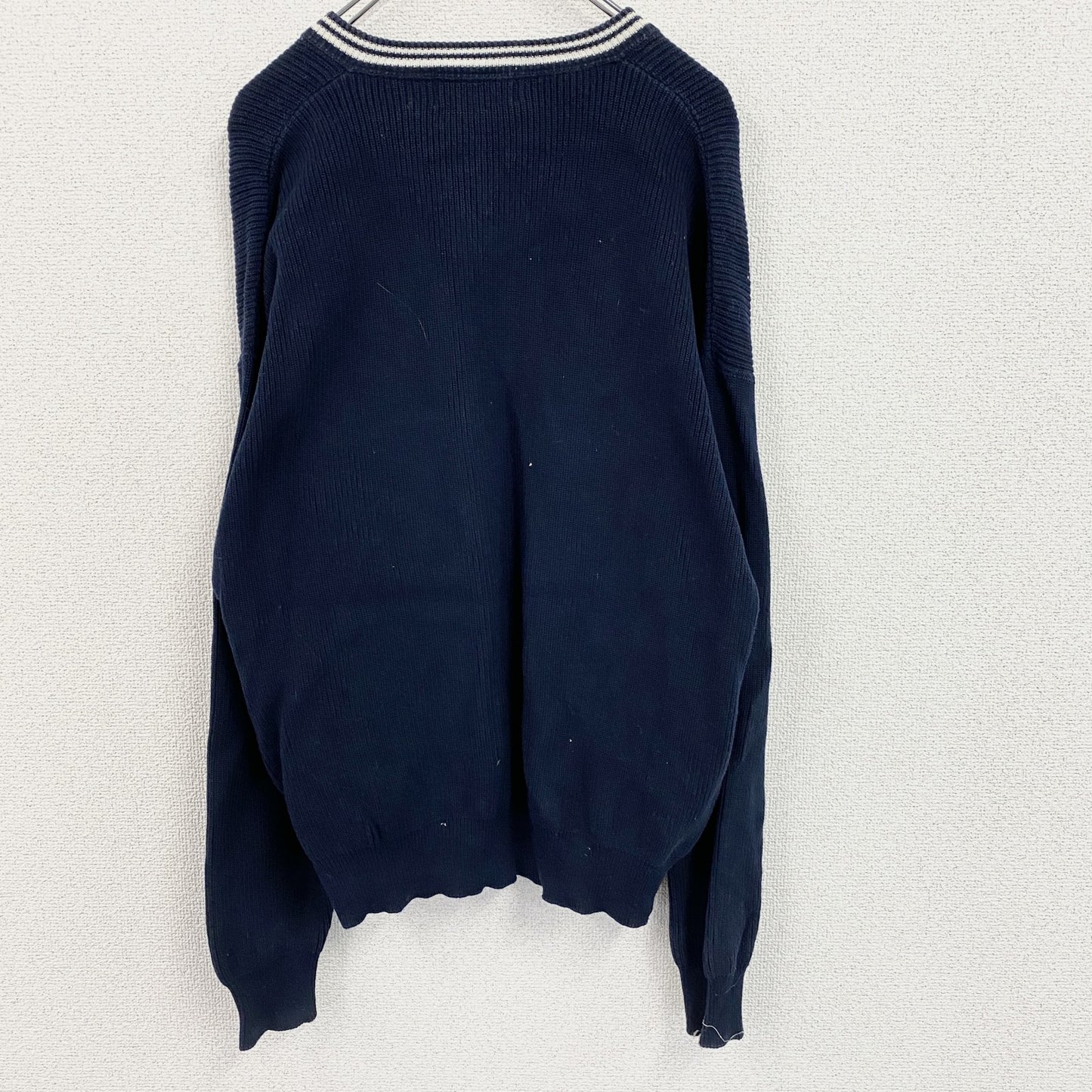 Eddie Bauer　エディーバウアー　コットンニットセーター　Vネック　紺　ネイビー　Mサイズ