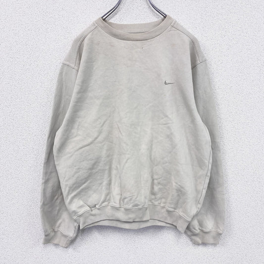 NIKE　ナイキ　スウェット/トレーナー　刺繡ロゴ　ベージュ　Sサイズ　