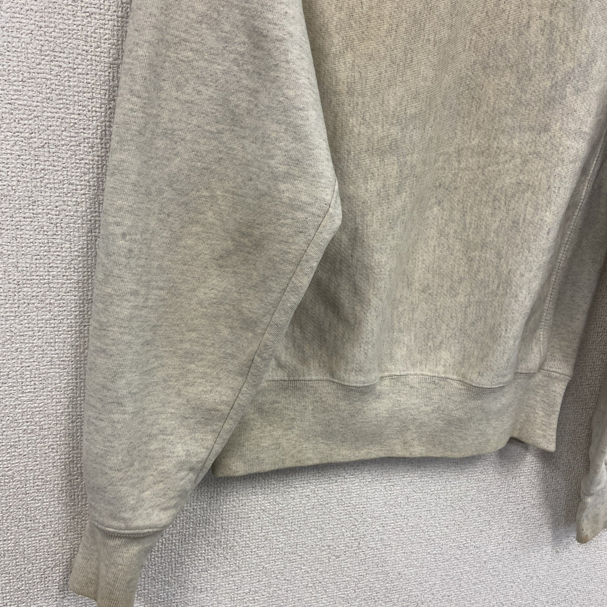 Champion　チャンピオン　リバースウィーブ　スウェットパーカー/フーディー　刺繍ロゴ　ワンポイント　霜降りグレー　XSサイズ トレーナー スウェットトップス フード付き 古着