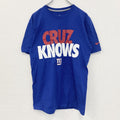 NIKE ナイキ　半袖プリントTシャツ　CRUZ KNOWS　スウッシュロゴ　クルーネック　青　ブルー　Mサイズ　古着