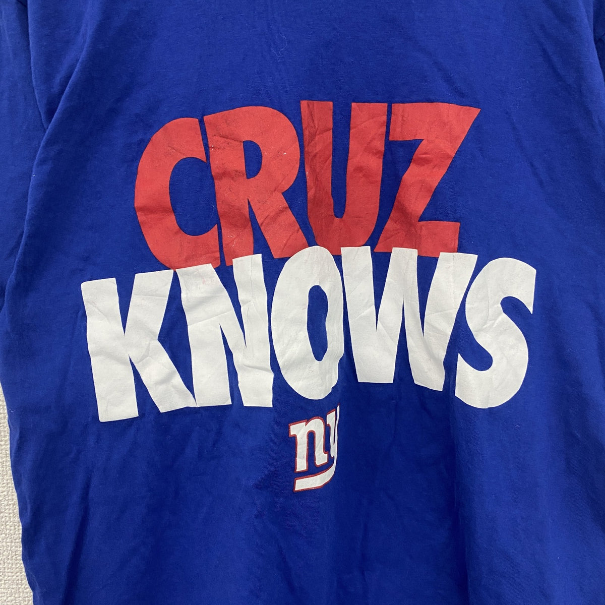 NIKE ナイキ　半袖プリントTシャツ　CRUZ KNOWS　スウッシュロゴ　クルーネック　青　ブルー　Mサイズ　古着
