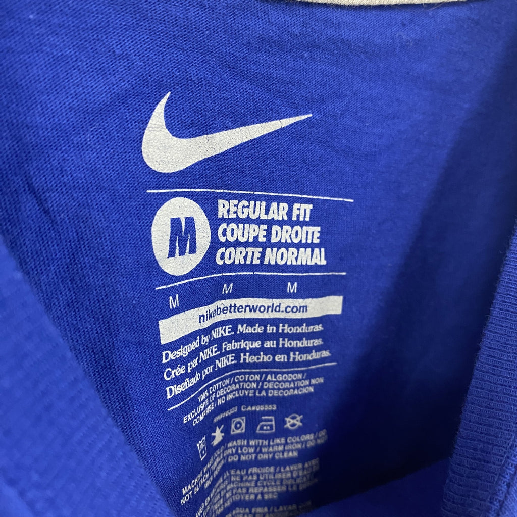 NIKE ナイキ　半袖プリントTシャツ　CRUZ KNOWS　スウッシュロゴ　クルーネック　青　ブルー　Mサイズ　古着