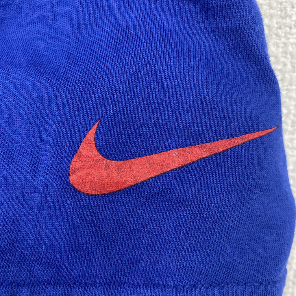 NIKE ナイキ　半袖プリントTシャツ　CRUZ KNOWS　スウッシュロゴ　クルーネック　青　ブルー　Mサイズ　古着