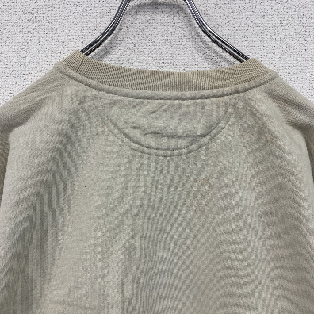 00s　NIKE　ナイキ　スウェット/トレーナー　スウッシュ　刺繍ロゴ　ヴィンテージ　ベージュ　Sサイズ　　古着