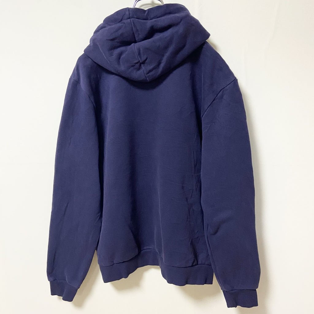 PUMA　プーマ　 長袖立体ロゴパーカー　スウェットプルオーバー　シンプル　ネイビー　紺　秋冬服　Mサイズ　古着