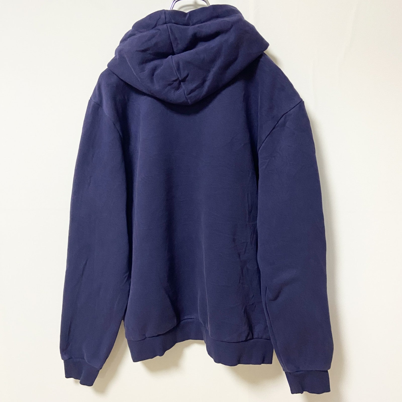 PUMA　プーマ　 長袖立体ロゴパーカー　スウェットプルオーバー　シンプル　ネイビー　紺　秋冬服　Mサイズ　古着