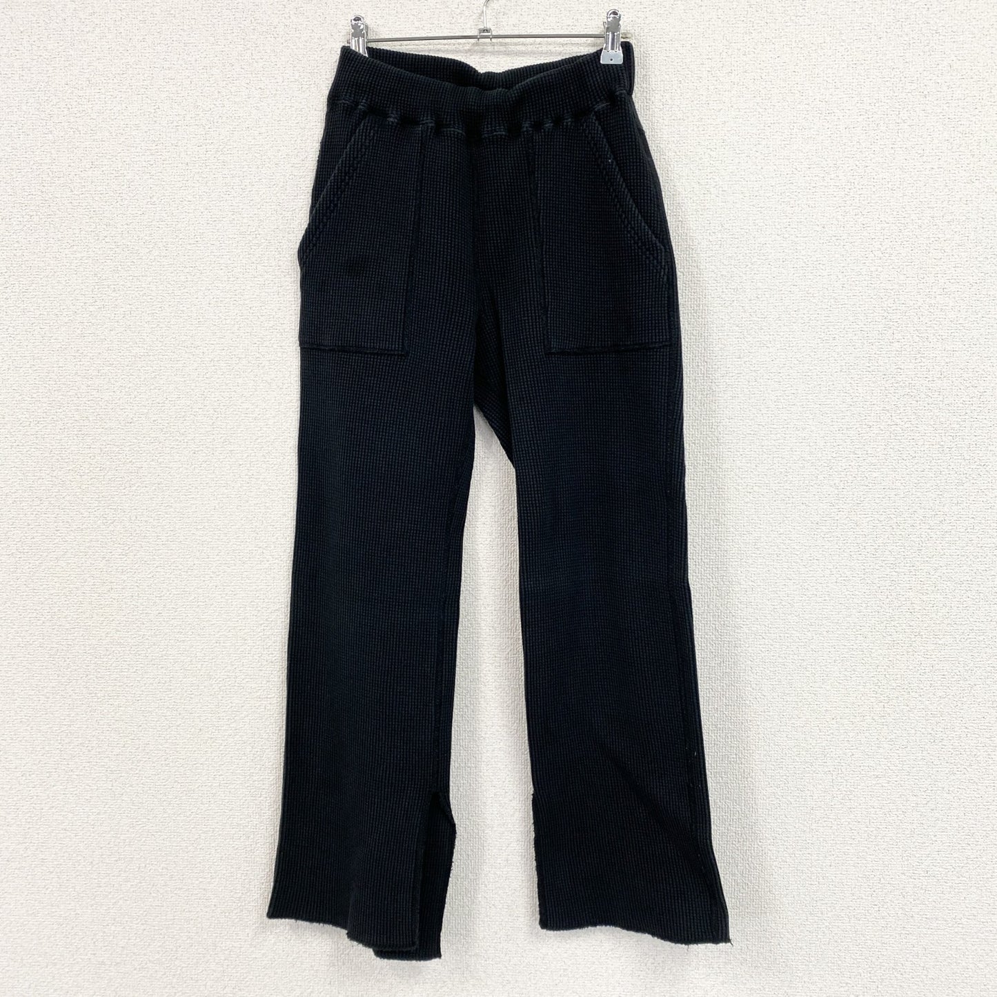 PHEENY　フィーニー　サイドスリットワッフルパンツ　黒　ブラック