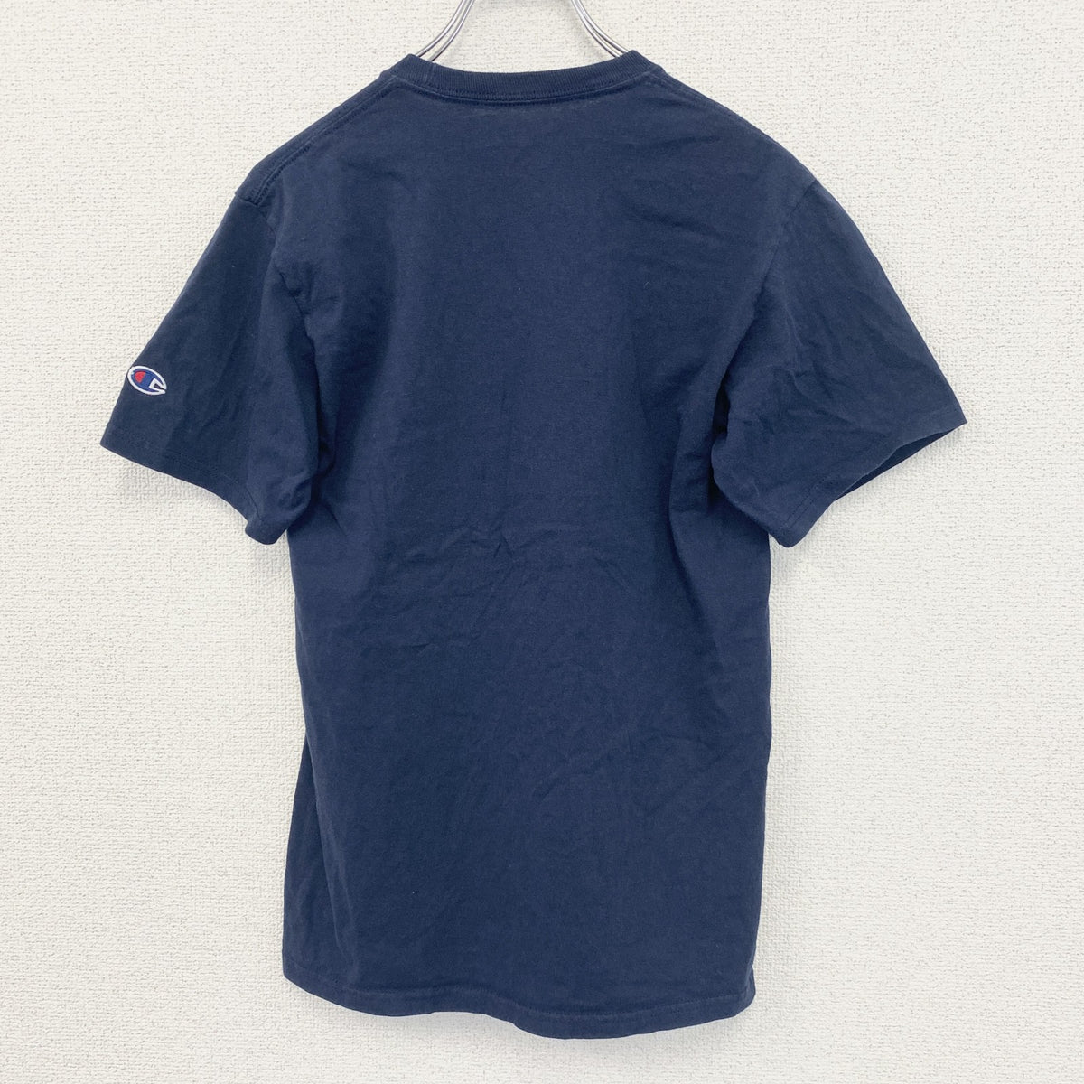 champion　チャンピオン　半袖プリントTシャツ　ベルリンオリンピック　刺繍ロゴ　クルーネック　現行　紺　ネイビー　Sサイズ　古着