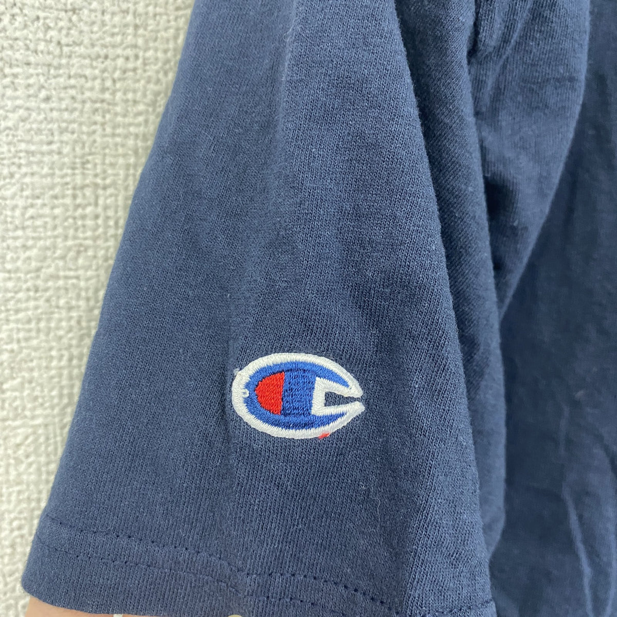 champion　チャンピオン　半袖プリントTシャツ　ベルリンオリンピック　刺繍ロゴ　クルーネック　現行　紺　ネイビー　Sサイズ　古着