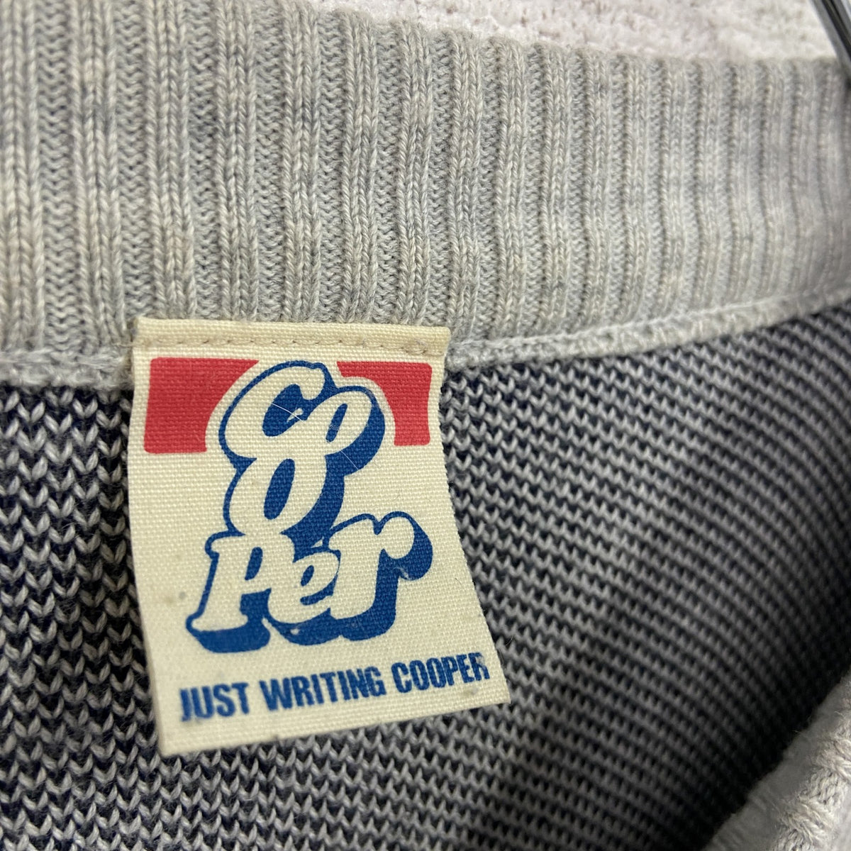 WHO'S WHO gallery　COOPER FACT　クーパーファクト　フーズフーギャラリー　アクリルニットセーター　灰色　グレー メンズ コットン 古着