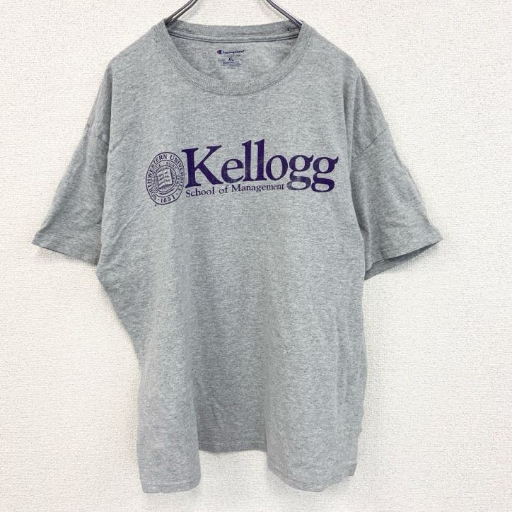 champion　チャンピオン　半袖プリントTシャツ　ノースウエスタン大学　カレッジ　灰色　グレー　XLサイズ　古着