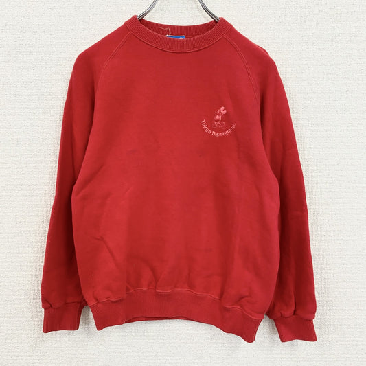 Disney　ディズニー　Mickey Mouse　スウェット/トレーナ　ラグランスリーブ　赤　レッド　Sサイズ