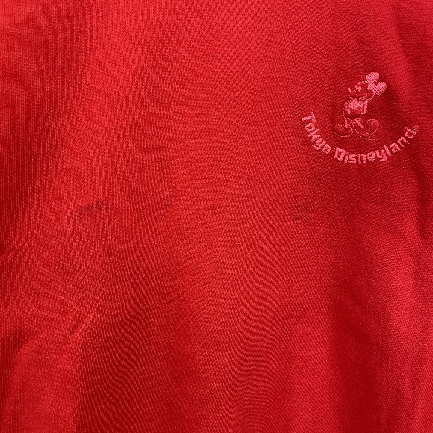 Disney　ディズニー　Mickey Mouse　スウェット/トレーナ　ラグランスリーブ　赤　レッド　Sサイズ