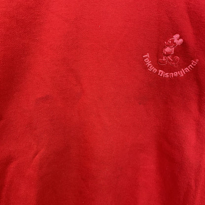 Disney　ディズニー　Mickey Mouse　スウェット/トレーナ　ラグランスリーブ　赤　レッド　Sサイズ