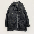 GUESS U.S.A　ゲスユーエスエー　ナイロンダブルライダースジャケット　中綿入り　黒　ブラック　Mサイズ　古着
