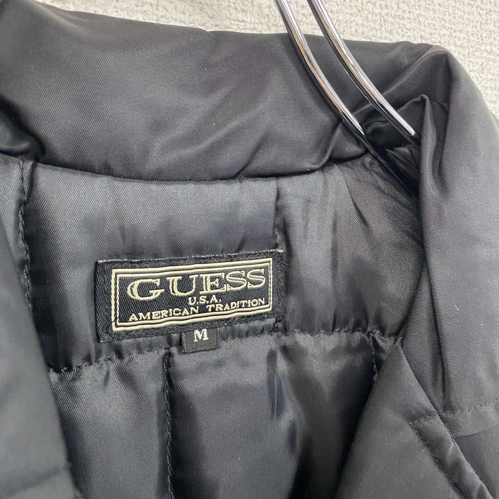 GUESS U.S.A　ゲスユーエスエー　ナイロンダブルライダースジャケット　中綿入り　黒　ブラック　Mサイズ　古着
