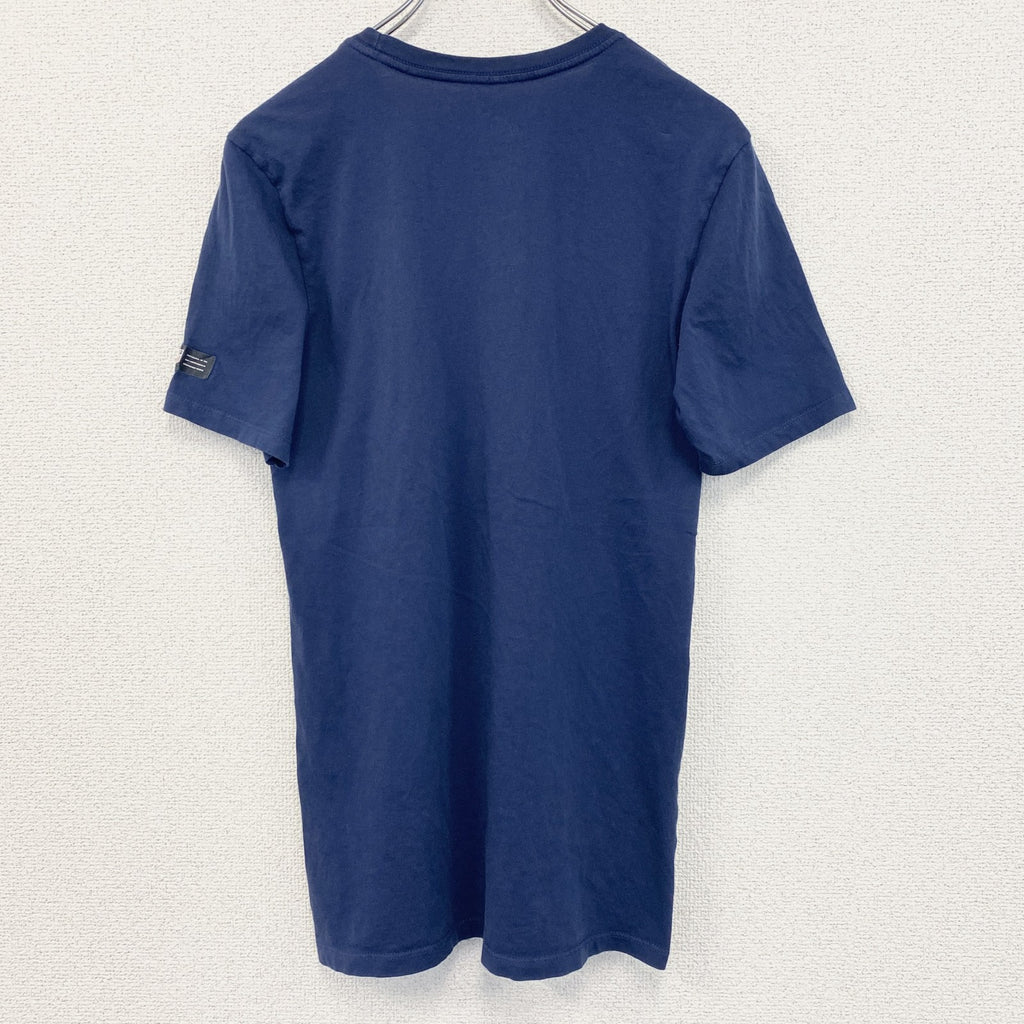 NIKE ナイキ　半袖プリントTシャツ　USA　クルーネック　カジュアルデザイン　ネイビー　紺　レトロ　Sサイズ　古着