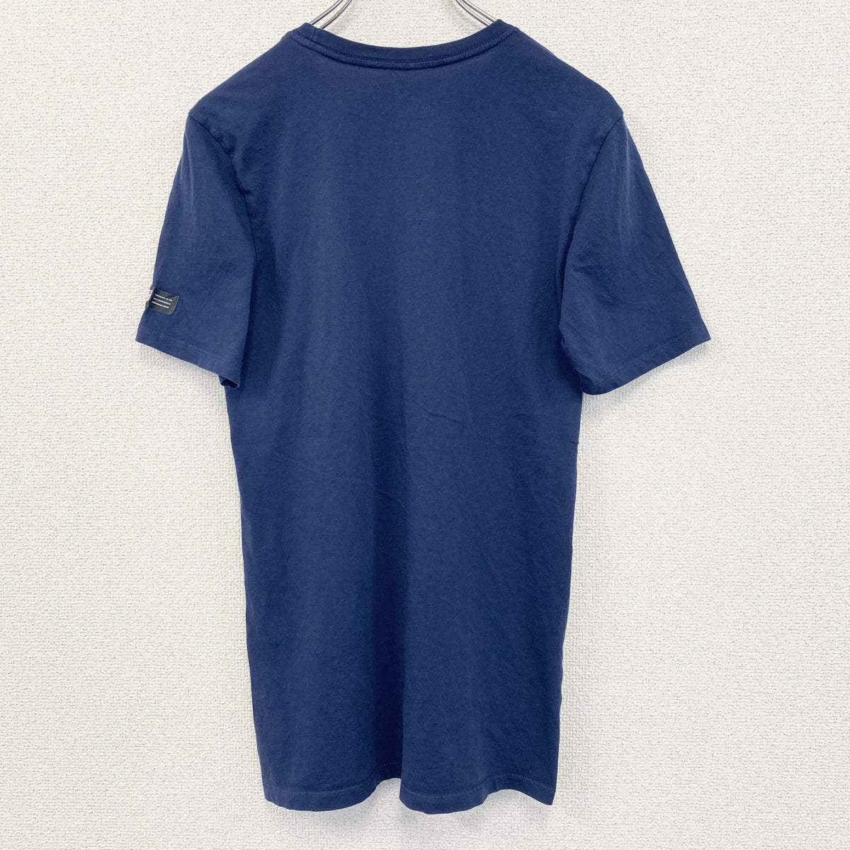 NIKE ナイキ　半袖プリントTシャツ　USA　クルーネック　カジュアルデザイン　ネイビー　紺　レトロ　Sサイズ　古着