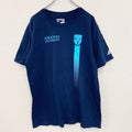 adidas　アディダス　半袖プリントTシャツ　ボブジョーンズ　紺　ネイビー　Lサイズ　古着