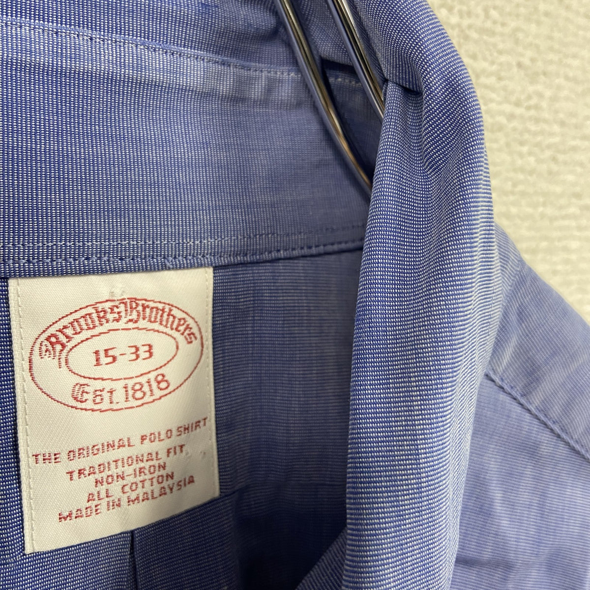 Brooks Brothers　ブルックスブラザーズ　長袖シャツ　青　ブルー　15-33サイズ　古着