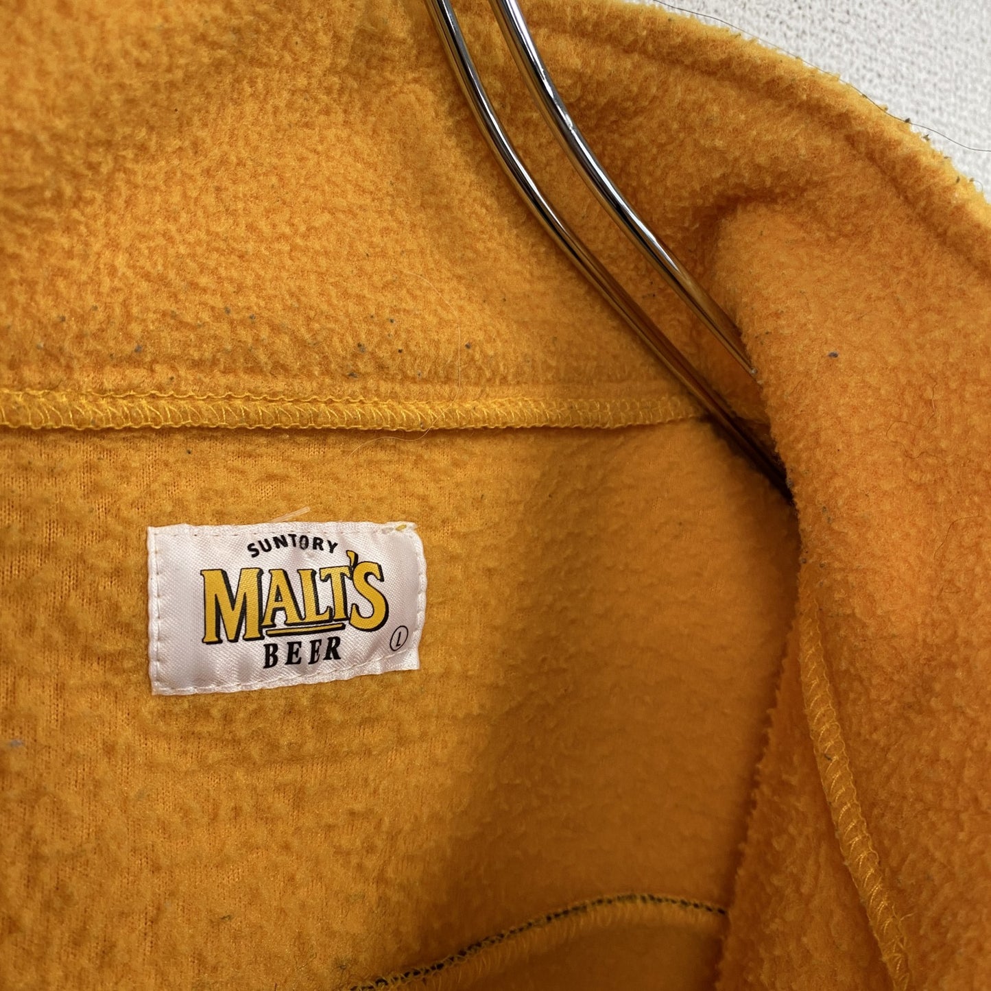 SUNTORY MALT'S BEER　モルツ　フリースジャケット/ボアジャケット　黄色　イエロー　Lサイズ