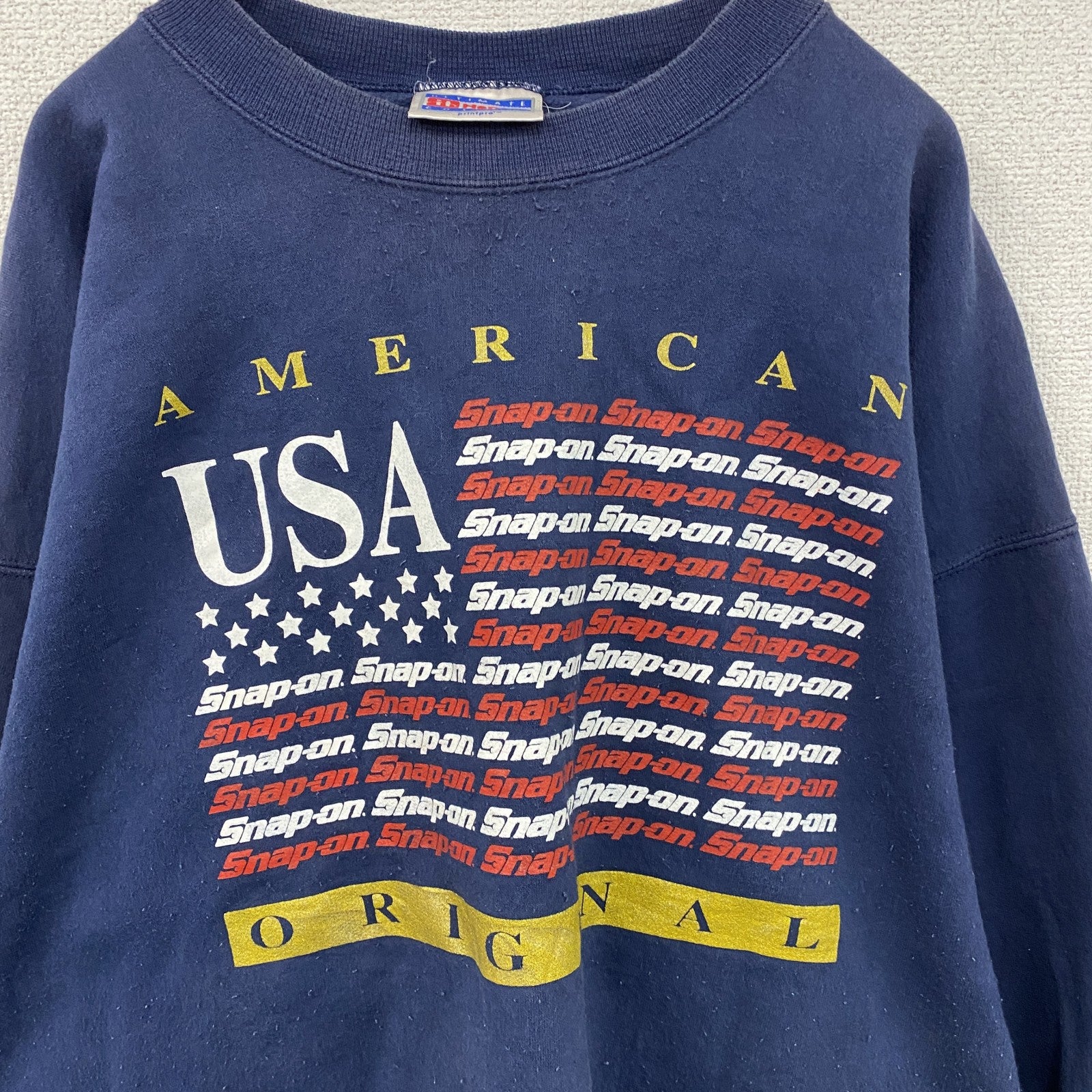 90s～　Hanes　ヘインズ　スウェット/トレーナー　星条旗　ヴィンテージ　紺　ネイビー　Lサイズ　古着