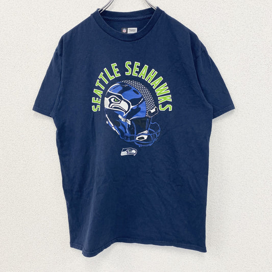 古着 used　TEAM APPAREL　半袖プリントTシャツ　NFL　シアトル シーホークス　クルーネック　ネイビー　Mサイズ