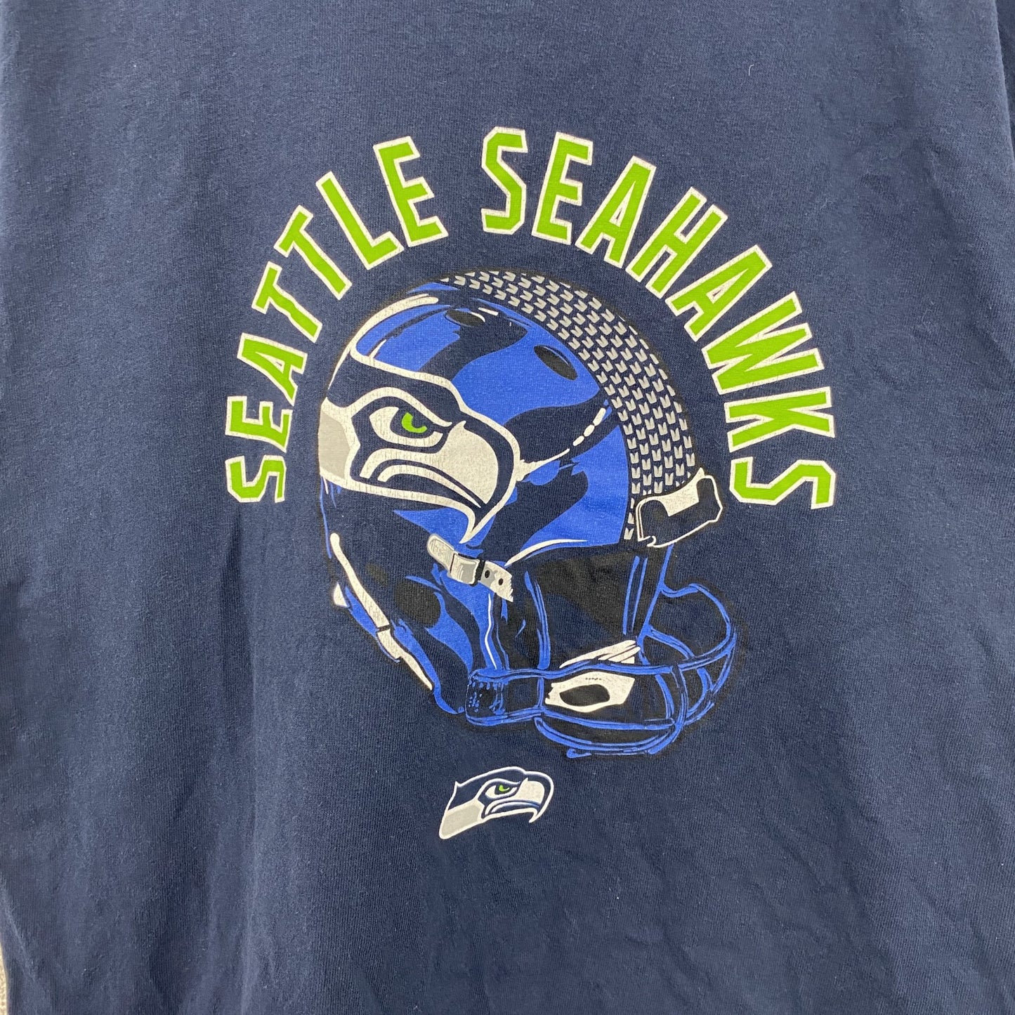 古着 used　TEAM APPAREL　半袖プリントTシャツ　NFL　シアトル シーホークス　クルーネック　ネイビー　Mサイズ